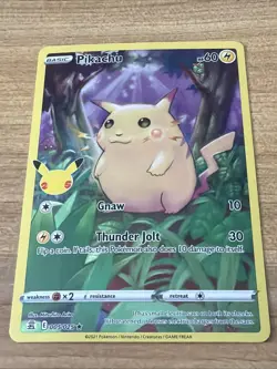 Pokemon Pikachu TCG 25th Anniversary Celebrations Card 05/25 HR - Image 1