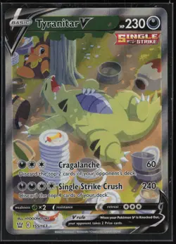 Pokemon TCG Tyranitar V (Alternate Full Art) #155/163 SWSH05: Battle Styles - Image 1