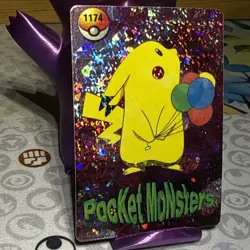 Pokemon Pikachu Balloons Vintage Pocket Monsters Vending Prism Sticker 1174 - Image 2