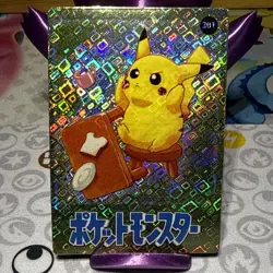 Pokemon Pikachu Angry Vintage Pocket Monsters Vending Prism Sticker 1998 201 - Image 1