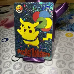 Pokemon Pikachu Flying Vintage Pocket Monsters Vending Prism Sticker 1998 1161 - Image 3