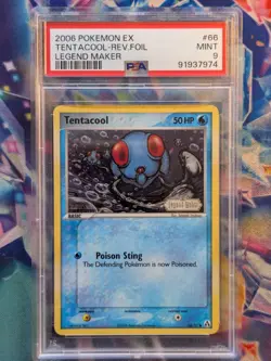 PSA 9 Tentacool #66 66/92 - EX Legend Maker Reverse Holo STAMPED Graded Pokemon - Image 1