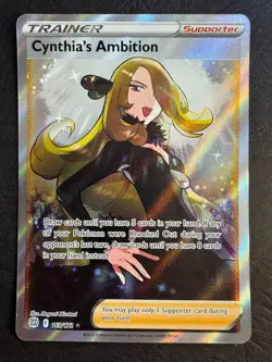 Cynthia's Ambition 169/172 Full Art Trainer Pokemon Brilliant Stars Near Mint - Image 1