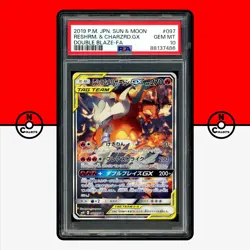Pokemon PSA 10 Reshiram & Charizard GX 097/095 Double Blaze Tag Team Japanese - Image 1
