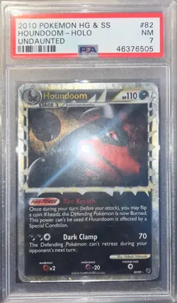 [PSA 7 Pokemon Houndoom #82/90 Prime Holo - HGSS Undaunted 2010 💎 - Image 1