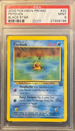 [PSA 9 Pokemon Psyduck #20 Promo - Black Star 2000 💎 - Image 1