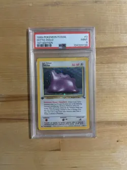 1999 POKEMON FOSSIL 1ST EDITION #3 DITTO-HOLO PSA 9 - Image 1