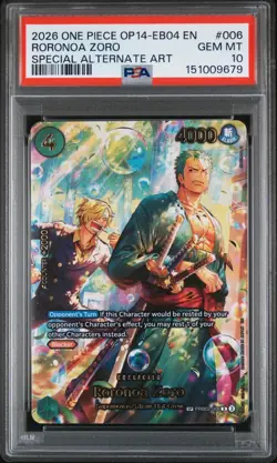 2026 One Piece - Roronoa Zoro (SP) PRB02-006 - Azure Sea's Seven OP14 - PSA 10 - Image 1