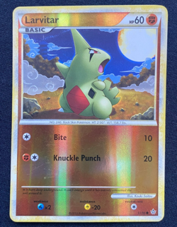 Pokemon Card - Larvitar - 51/95 - HGSS Unleashed - Reverse Holo - (LP) - Image 1