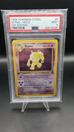 Hypno 8/62 [1st Edition] — PSA 9 (MINT) — Holo Rare Vintage Pokemon Card — WotC - Image 1