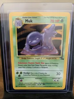 Pokemon TCG Muk Holo Rare Card 13/62 Fossil Set, WOTC 1999, MP - Image 1