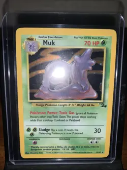 Pokemon TCG Muk Holo Rare Card 13/62 Fossil Set, WOTC 1999, MP - Image 2