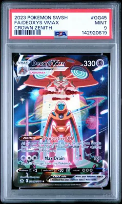 2023 POKEMON SWORD & SHIELD CROWN ZENITH #GG45 FULL ART/DEOXYS VMAX PSA 9 - Image 1