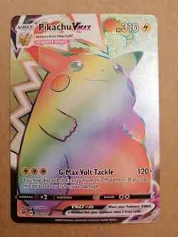 Pokemon TCG - Pikachu VMAX 188/185 Rainbow Secret Rare Vivid Voltage Printlines - Image 1