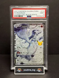 2021 Pokemon Celebrations Classic Collection Fa Reshiram #113 PSA 9 - Image 1