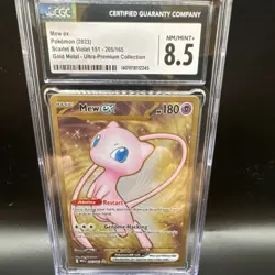 Pokemon Mew ex CGC 8.5 Scarlet & Violet 151 Gold Metal Ultra-Premium 205/165 - Image 1