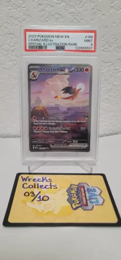 Pokemon TCG Scarlet & Violet Charizard EX 199/165 Special Illustration Rare PSA9 - Image 1