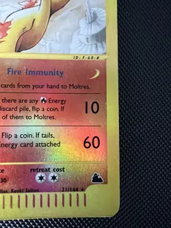 Moltres 21/144 Pokemon TCG Skyridge Reverse Holo E Series Vintage 2003 LP/MP - Image 4