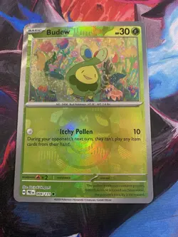 Pokemon TCG Budew Master Ball Rare Prismatic Evolutions 004/131 - Image 1