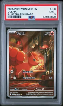 2025 POKEMON MEG EN-MEGA EVOLUTION ILLUSTRATION RARE #138 VULPIX PSA 9 - Image 1