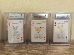 1996 Pokemon Red Charizard Poker Set Playing Card Zapdos Moltres BGS 9 Mint - Image 1