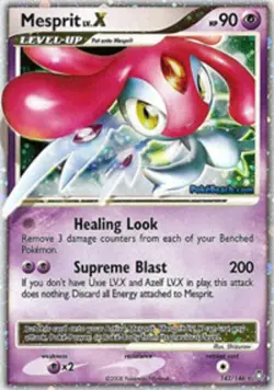 Moderately Played, English - 1 x Pokemon Mesprit LV.X - 143/146 - Rare Holo Lege - Image 1