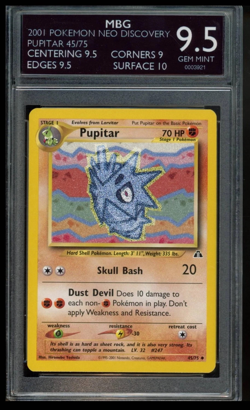 2001 POKEMON NEO DISCOVERY #45/75 PUPITAR MBG 9.5 - Image 1