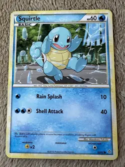 2010 Pokemon TCG HeartGold SoulSilver Unleashed Squirtle Non-holo 63/95 LP/NM - Image 1