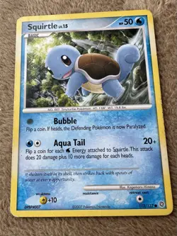2007 Pokemon TCG Secret Wonders Squirtle Lv.15 HP 50 Regular Non-holo 112/132 LP - Image 1