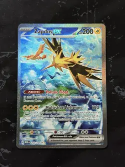 Zapdos ex Ultra Rare Full Art Holo Pokemon Card 202/165 Scarlet & Violet 151 - Image 1