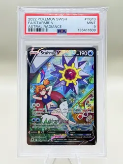 2022 POKEMON SWORD & SHIELD ASTRAL RADIANCE #TG13 FULL ART/STARMIE V PSA 9 - Image 1