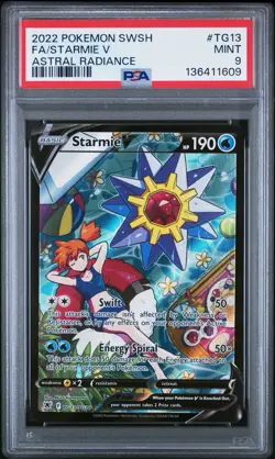 2022 POKEMON SWORD & SHIELD ASTRAL RADIANCE #TG13 FULL ART/STARMIE V PSA 9 - Image 3