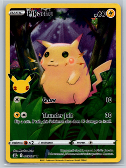 Pikachu Pokemon TCG Celebrations Holo Rare 005/025 Full Art - LP/MP - Image 1