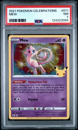 2021 Pokemon Celebrations #011 MEW PSA 7 Near Mint Collectible - Image 1