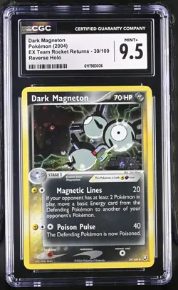 CGC 9.5 Dark Magneton Team Rocket Returns 39/109 Reverse Holo Stamped Pokemon - Image 1