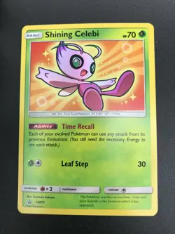 Shining Celebi SM79 SHINY ULTRA RARE Shining Legends Pokemon Card NM HOLO 2017 - Image 1