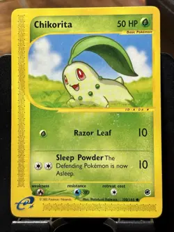 Chikorita - REG - Pokemon TCG - Expedition - 100/165 - COMMON ~ LP - Image 3