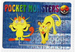 Meowth Holo Pokemon Vintage Pocket Monsters Vending Prism Sticker #1204 - Image 1