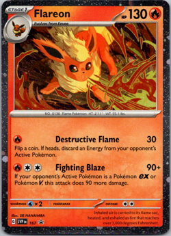 Flareon SVP 167 Cosmos Holo Pokemon Scarlet & Violet Promo NM - Image 1