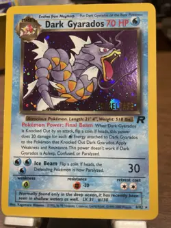 Pokemon TCG Dark Gyarados Holo Rare 8/82 Prerelease Holo 2000 Promo Unused - Image 1