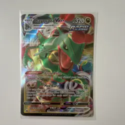 Pokemon Rayquaza VMAX Rapid Strike Full Art Holo Rare Evolving Skies 101/159 - Image 1