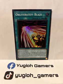 YUGIOH OBLITERATE!!! BLAZE INFO-EN055 1st EDITION SUPER LIGHT PLAYED - Image 1