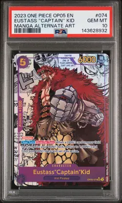 2023 ONE PIECE OP05-AWAKENING OF THE NEW ERA #074 EUSTASS "CAPTAIN" KID PSA 10 - Image 1