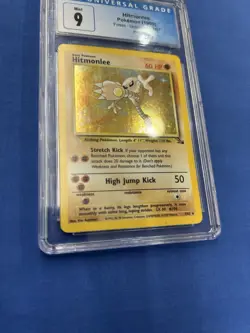 Pokemon Hitmonlee Fossil 7/62 Rare Holo Card CGC 9 Slab - Image 2