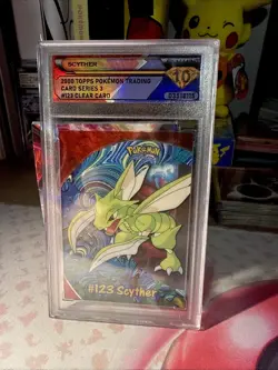 2000: TOPPS: POKEMON TRADING CARD SERIES 3 SCYTHER #123 CLEAR CARD - DSG 10 - Image 1