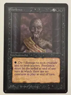 Magic the Gathering MTG Beta Pestilence NM (Beta Bob) - Image 1