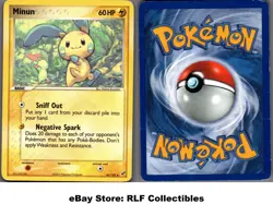 2005 Pokemon, EX Deoxys, #41/107 Minun, Uncommon (b) - Image 1