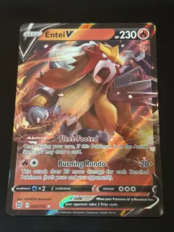 Entei V 022/172 Brilliant Stars Full Art Holo Rare Pokemon Card NM - Image 1