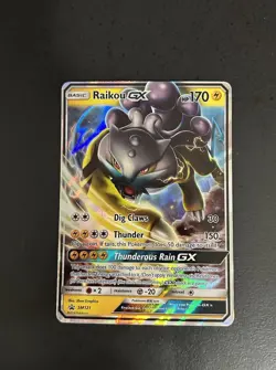 Pokemon Raikou GX SM121 Black Star Promo Full Art Holo Pokemon TCG Card - Image 1