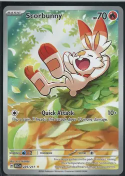 Scorbunny 225/217 Illustration Rare IR Ascended Heroes Pokemon TCG Near Mint - Image 1